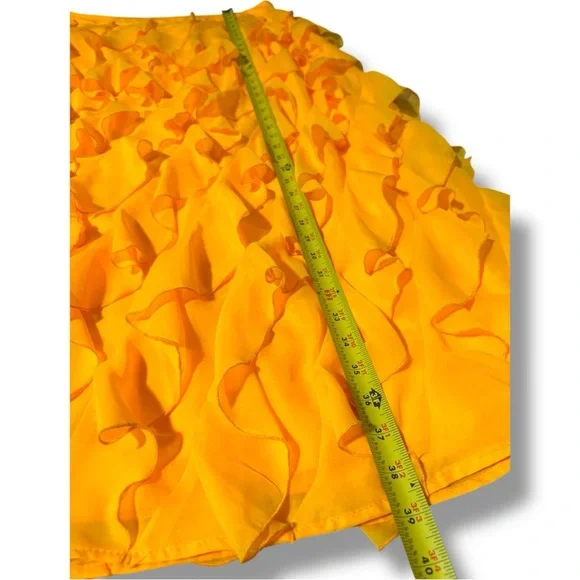 Anthropologie Let Me Be Sasha Elegant Yellow/Gold Ruffled Maxi Skirt with Slit - Picture 11 of 16